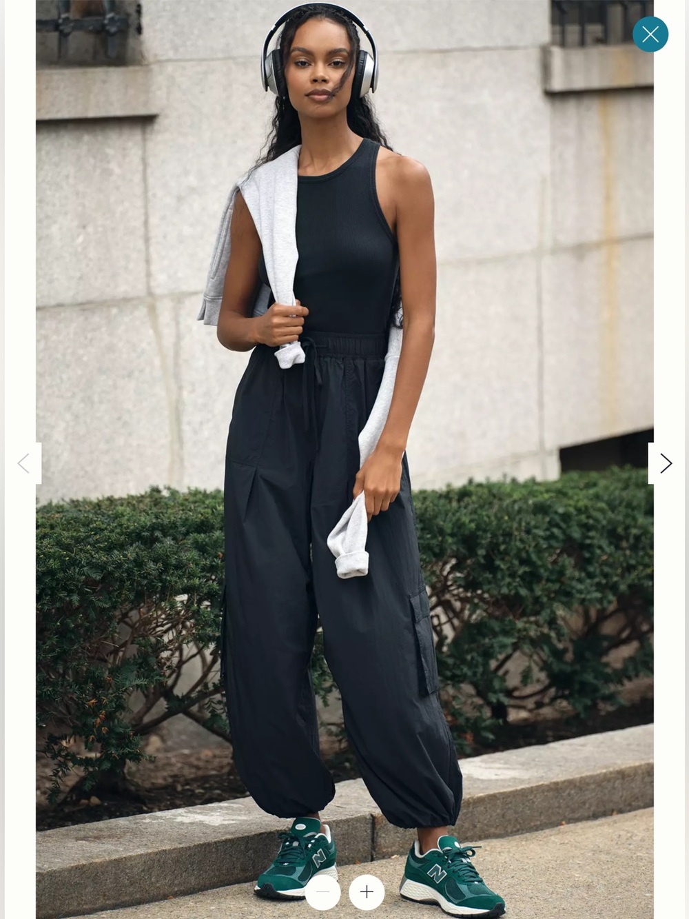 Anthropologie Daily Practice “Messa” Black Sleeveless Cargo Jogger Jumpsuit NWT